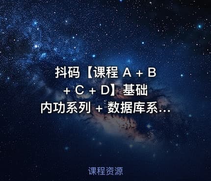抖码【课程 A + B + C + D】基础内功系列 + 数据库系列