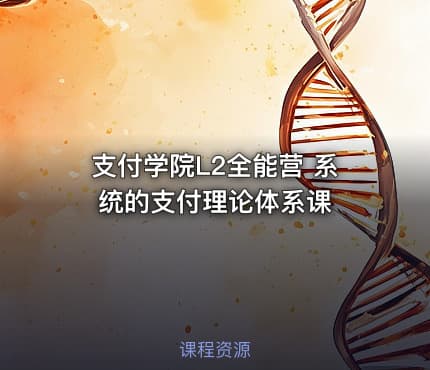 支付学院L2全能营 系统的支付理论体系课