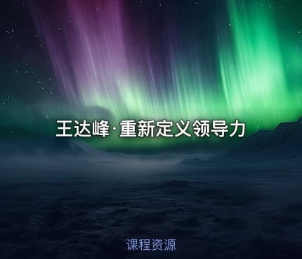 王达峰·重新定义领导力