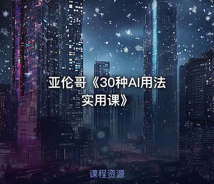 亚伦哥《30种AI用法实用课》