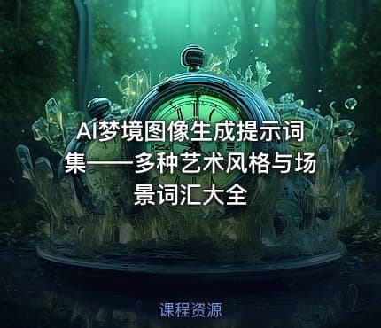 AI梦境图像生成提示词集——多种艺术风格与场景词汇大全