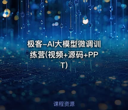 极客-AI大模型微调训练营(视频+源码+PPT)
