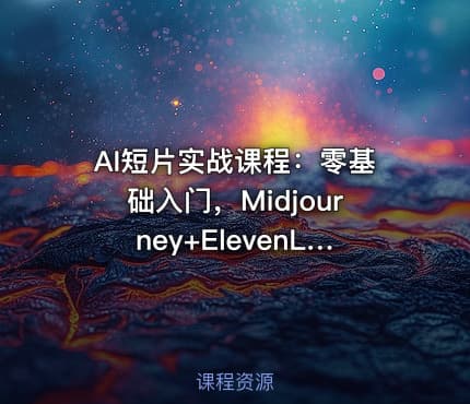AI短片实战课程：零基础入门，Midjourney+ElevenLabs双工具，三步完成成品