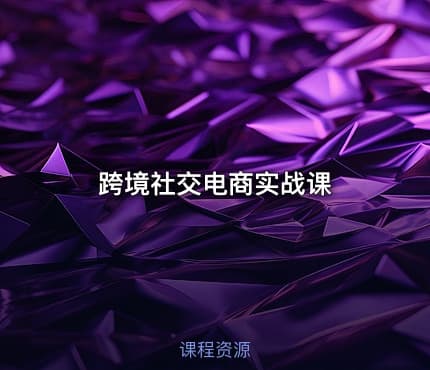 跨境社交电商实战课