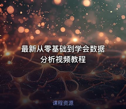 最新从零基础到学会数据分析视频教程