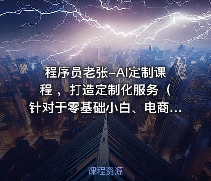 程序员老张-AI定制课程 ，打造定制化服务（针对于零基础小白、电商达人）