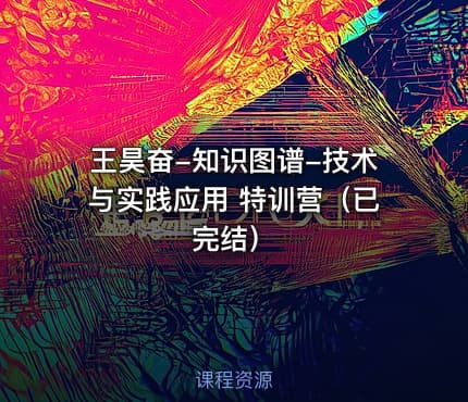 王昊奋-知识图谱-技术与实践应用 特训营（已完结）
