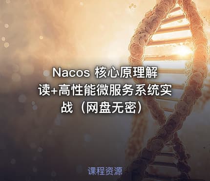 Nacos 核心原理解读+高性能微服务系统实战（网盘无密）