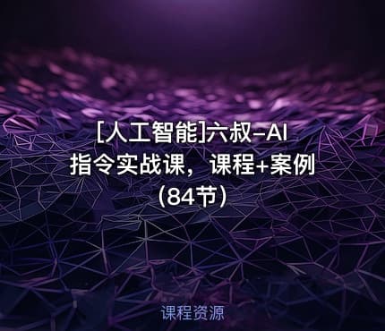 [人工智能]六叔-AI指令实战课，课程+案例（84节）