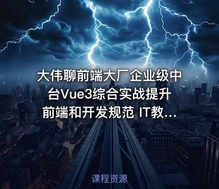 大伟聊前端大厂企业级中台Vue3综合实战提升前端和开发规范 IT教程吧