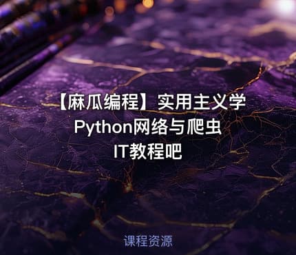 【麻瓜编程】实用主义学Python网络与爬虫 IT教程吧