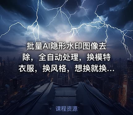 批量AI隐形水印图像去除，全自动处理，换模特衣服，换风格，想换就换，全都能实现（软件+视频教程）