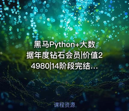 黑马Python+大数据年度钻石会员|价值24980|14阶段完结无密