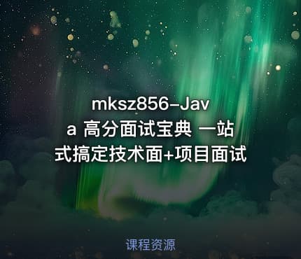 mksz856-Java 高分面试宝典 一站式搞定技术面+项目面试