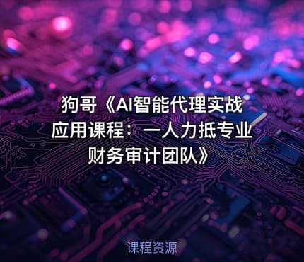 狗哥《AI智能代理实战应用课程：一人力抵专业财务审计团队》
