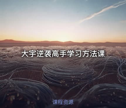 大宇逆袭高手学习方法课