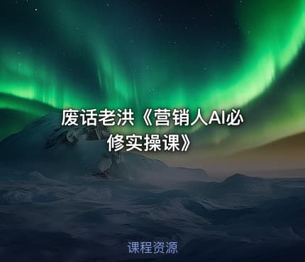 废话老洪《营销人Al必修实操课》