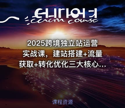 2025跨境独立站运营实战课，建站搭建+流量获取+转化优化三大核心模块精讲