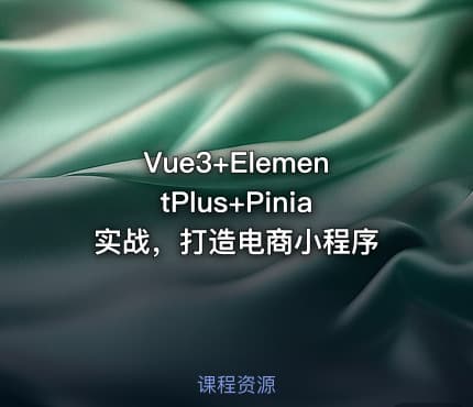 Vue3+ElementPlus+Pinia实战，打造电商小程序