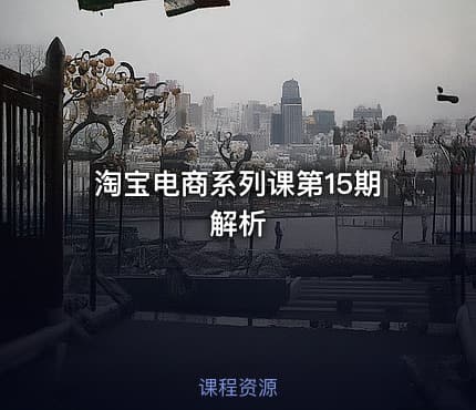 淘宝电商系列课第15期解析