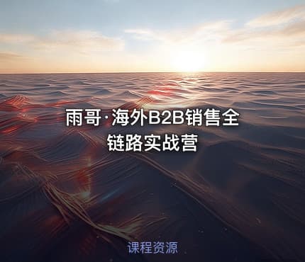 雨哥·海外B2B销售全链路实战营