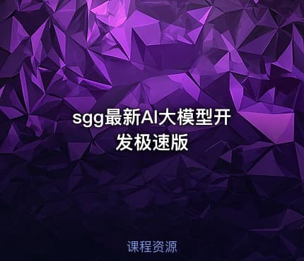 sgg最新AI大模型开发极速版