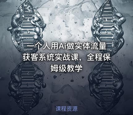 一个人用Ai做实体流量获客系统实战课，全程保姆级教学