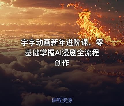 字字动画新年进阶课，零基础掌握AI漫剧全流程创作