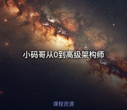 小码哥从0到高级架构师