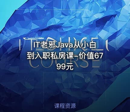 IT老邪Java从小白到入职私房课-价值6799元