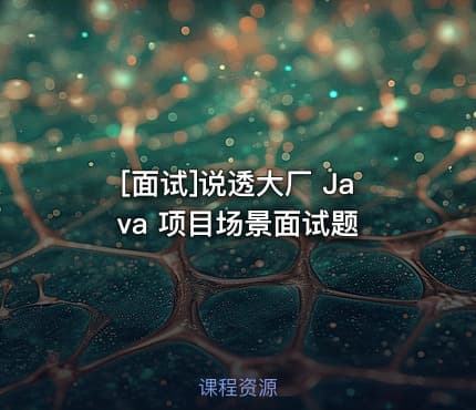 [面试]说透大厂 Java 项目场景面试题