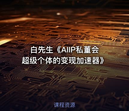 白先生《AIIP私董会超级个体的变现加速器》
