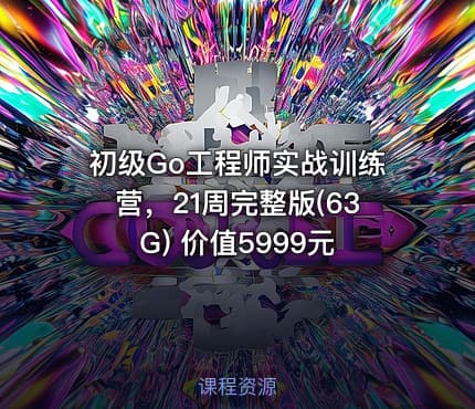 初级Go工程师实战训练营，21周完整版(63G) 价值5999元