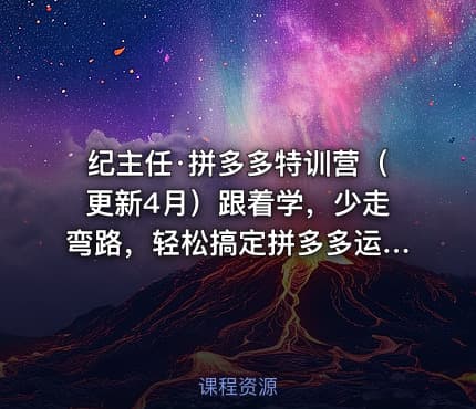 纪主任·拼多多特训营（更新4月）跟着学，少走弯路，轻松搞定拼多多运营