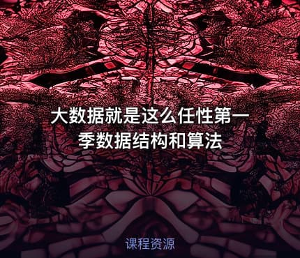 大数据就是这么任性第一季数据结构和算法