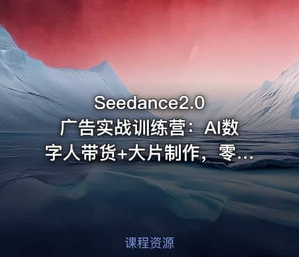 Seedance2.0广告实战训练营：AI数字人带货+大片制作，零基础复刻爆款变现