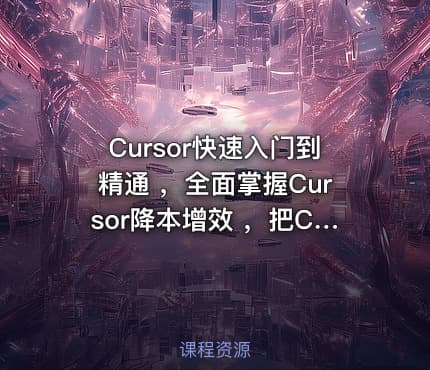 Cursor快速入门到精通 ，全面掌握Cursor降本增效 ，把Cursor变成日常开发里的实用帮手