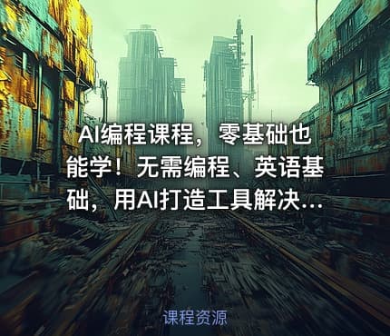 AI编程课程，零基础也能学！无需编程、英语基础，用AI打造工具解决难题，全程实操教学（更新至6月）