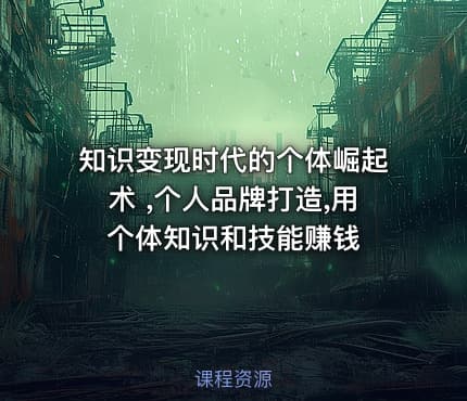 知识变现时代的个体崛起术 ,个人品牌打造,用个体知识和技能赚钱