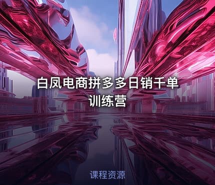 白凤电商拼多多日销千单训练营