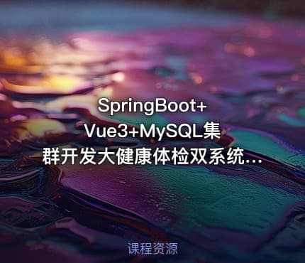 SpringBoot+Vue3+MySQL集群开发大健康体检双系统教程
