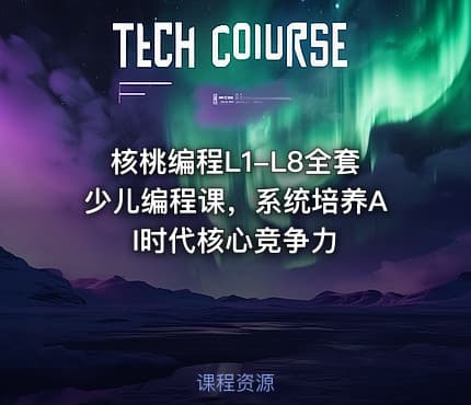 核桃编程L1-L8全套少儿编程课，系统培养AI时代核心竞争力