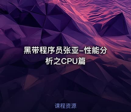 黑带程序员张亚-性能分析之CPU篇