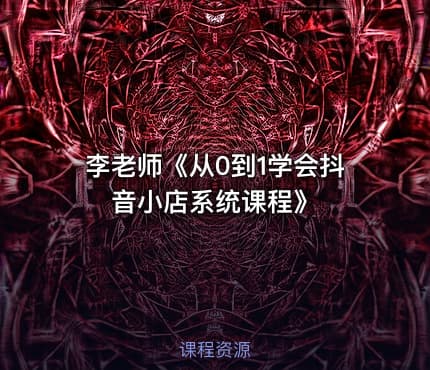 李老师《从0到1学会抖音小店系统课程》