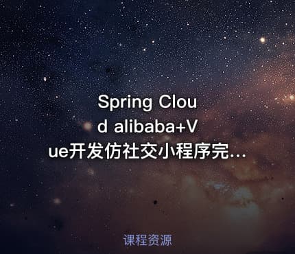 Spring Cloud alibaba+Vue开发仿社交小程序完整版|价值348元