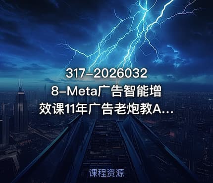 317-20260328-Meta广告智能增效课11年广告老炮教AI自动化助您运用AI与自动化技术提升广告收益更多资源
