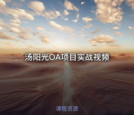 汤阳光OA项目实战视频