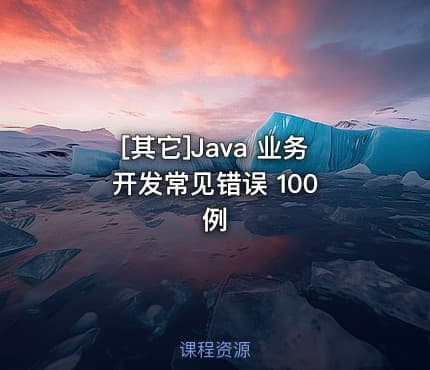[其它]Java 业务开发常见错误 100 例