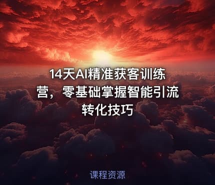 14天AI精准获客训练营，零基础掌握智能引流转化技巧