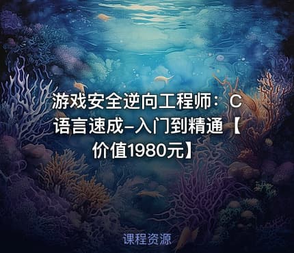 游戏安全逆向工程师：C语言速成-入门到精通【价值1980元】
